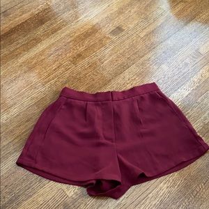 Burgundy high rise shorts